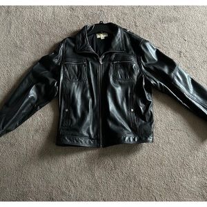 Michael Kors Black Leather Jacket Size XXL